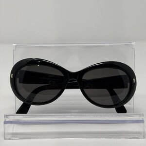 Dolce & Gabbana Glossy Black Oval Sunglasses EUC
